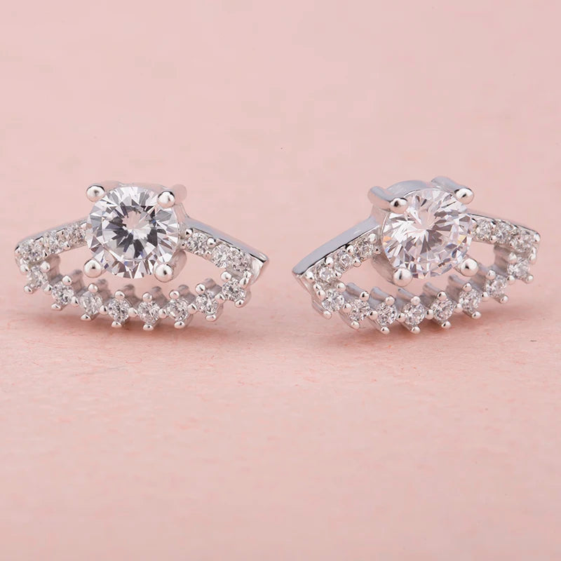 Woman Micro Pave Setting Cz 925 Earrings