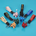 Cartoon Backpack Car Charm Women Men PU Leather Strap Cute 3D Dog French Bulldog Keychain for Bag Key