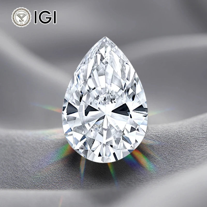 Starsgem Factory Price Lab Grown Diamond Pear Shape 1ct Size IGI Certified HPHT CVD Diamonds for Jewelry