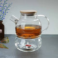 High Heat Resistant Borosilicate Glass Teapot Warmer Eco-Friendly Portable 1L for Coffee & Tea Sets