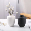 Handmade Simple White Black Small Ceramic Bud Vase Modern Home Decoration for Fragrance Tabletop Vintage Multi-Function Bottle