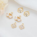 New Design 14K Gold Plated Brass DIY Shamrock Goose Claw Ornament for Jewelry Making