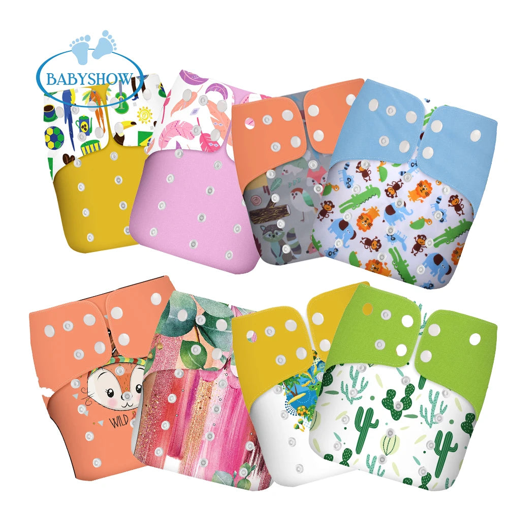 Babyshow WHOLESALE Baby Cloth Diaper Bag  Double-row Buttons Digital Print with Solid Color Ears Rear Pocket for Diaper