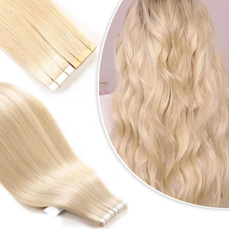 Wholesale Double Drawn Tape Hair Extensions Vendors Straight Cuticle Aligned Virgin Tape in Hair Extensions Remy Hair Human