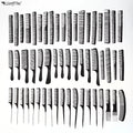 Wanmei Personalized Carbon Fiber Salon Hair Styling Hairdressing Antistatic Comb High Quality Tail Black Hair Cutting Combs