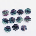 Wholesale High Quality  Hand Carved Crystal Flower Natural rainbow  Fluorite Flower for Decoration
