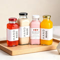 Custom 500ml Square Yogurt Drink Milk Tea Bottle Glass Beverage Bottles for Juice