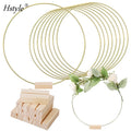 10PCS 12 Inch Metal Floral Hoop Centerpiece for Table Gold Floral Hoop for DIY Wedding Birthday Party Events Home Table HS1348