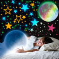 Glow in the Dark Stars and Moon for Ceiling 1560 Pieces for Kids Bedroom Wall Decals Set 3 Colors Star Wall Stickers