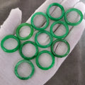 RN1039A Jewelry Supplier Wholesale Green Nephrite Jade Rings Natural Stone Band Jade Ring