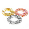 Gold Silver Pink Crystal Rhinestone Table Tennis Chain Choker Necklace Fashionable Classic Style for Women Men for Wedding Party