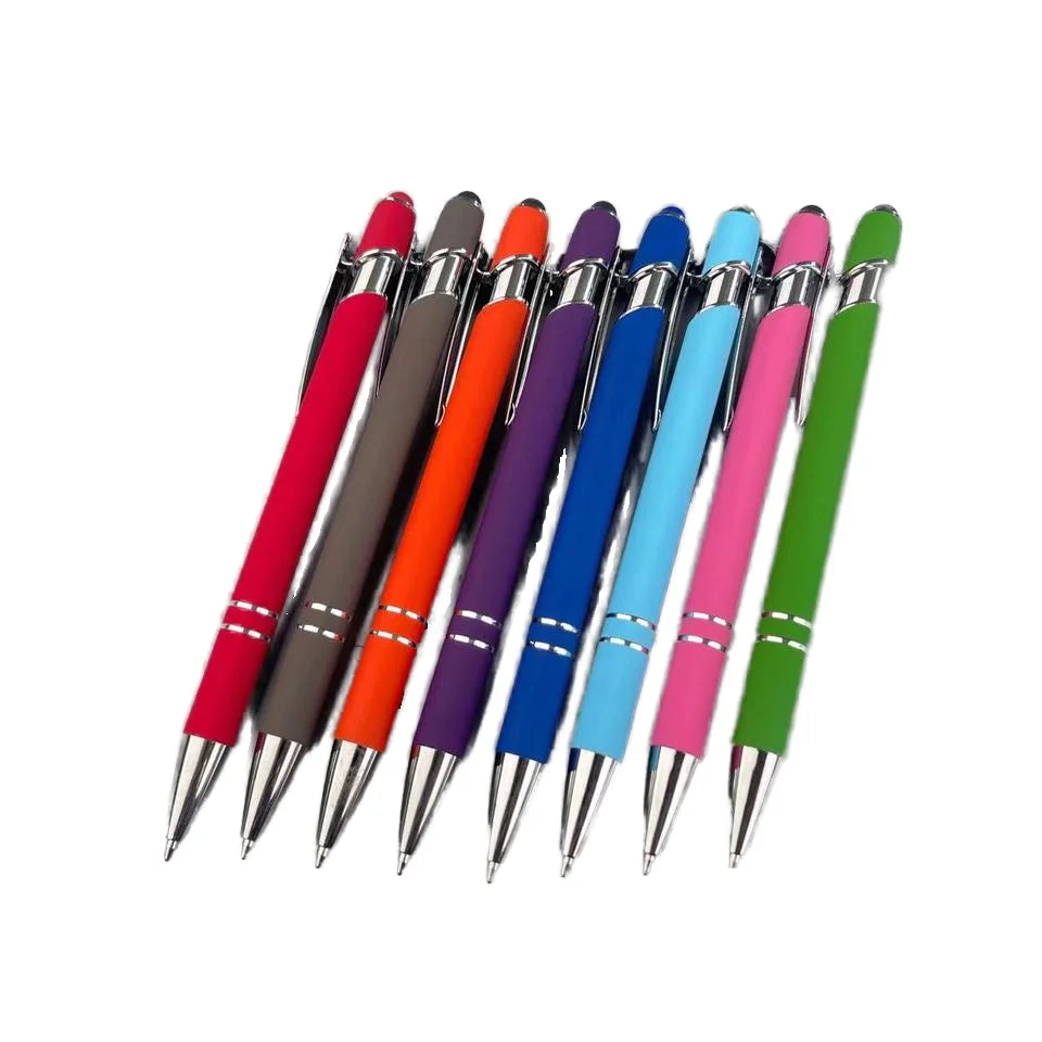 Classic Metal Pen with Custom Logo 2 in 1 Stylus Pen Metal with Engraved Laser Logo