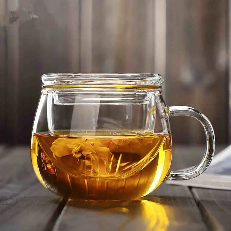 300ml Luxury Handmade Borosilicate Infused Drinking Glass Cup Transparent Mug With Handle Sustainable Coffee and Drinkware Set