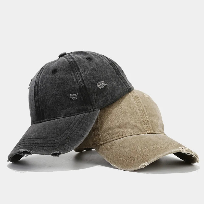 New Four Seasons Washed Cotton Sun Hats Sports Caps Women Personality Fashion Worn Out Distressed Dad Hat Baseball Hats
