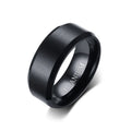Anillo De Titanio Boda Eternity Piercing Black Blank Ring Titanium Wedding Ring for Men