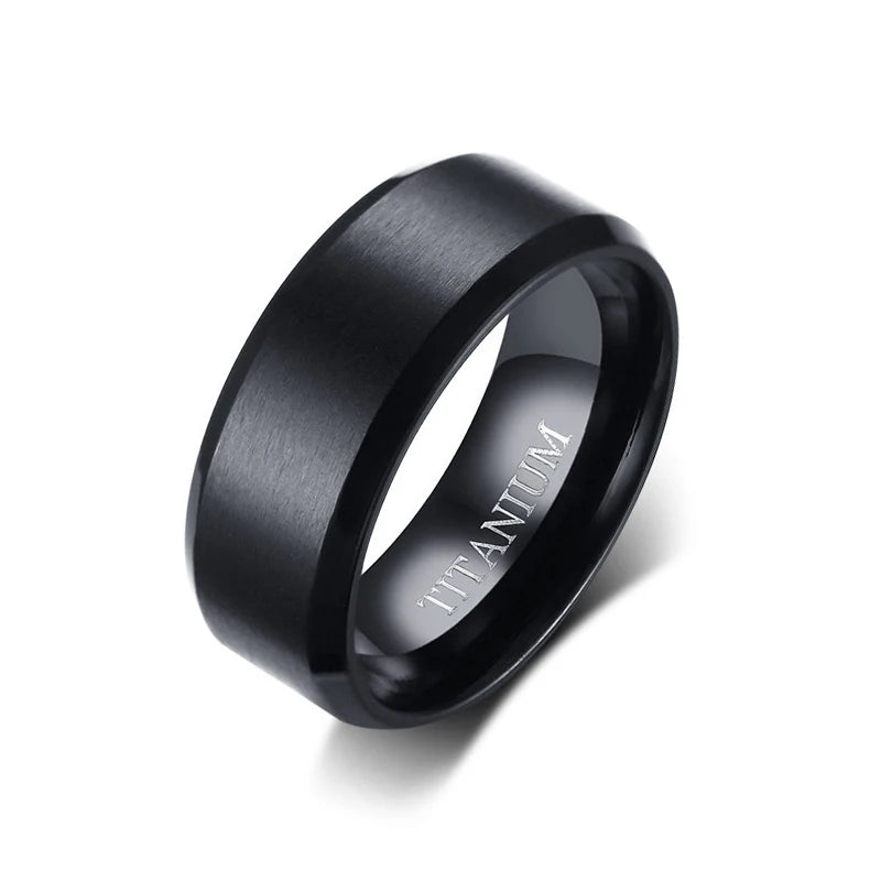 Anillo De Titanio Boda Eternity Piercing Black Blank Ring Titanium Wedding Ring for Men