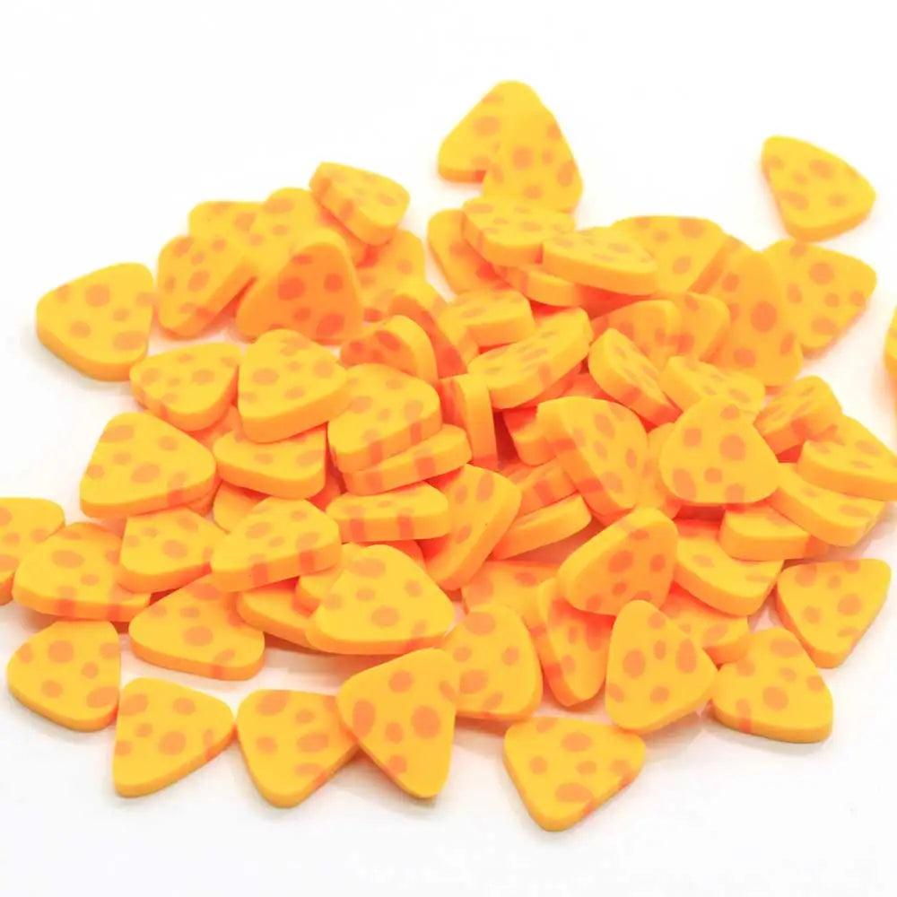 Wholesale 5*6mm 2*9*10mm Yellow Cheese Clay Slices Simulation Food Sprinkle Klei for Nail Art Decor Slime Accessories