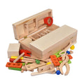 Baby Wooden DIY Repair Toolbox Beech Wood Montessori Games Educational Portable Nut Tool Set Garden Toys for Boys Girls
