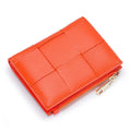 2023 New Women's Sheepskin Purse Genuine Leather Folding Short Wallet Polyester Lining Mini Card Holder Simple Fashion Style