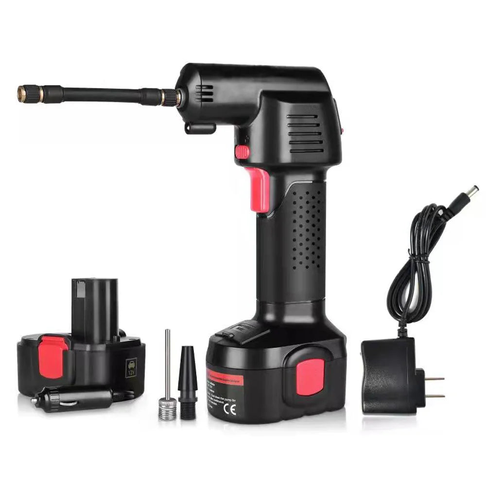 New Custom Logo Sequential Handheld High Pressure Portable Battery-Powered Electric Air Pump with LCD Gauge OEM Support