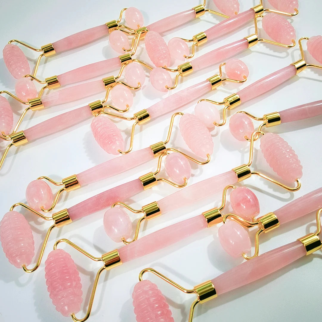 Huiying Gem Roller and Jade rose quartz spiky roller beauty