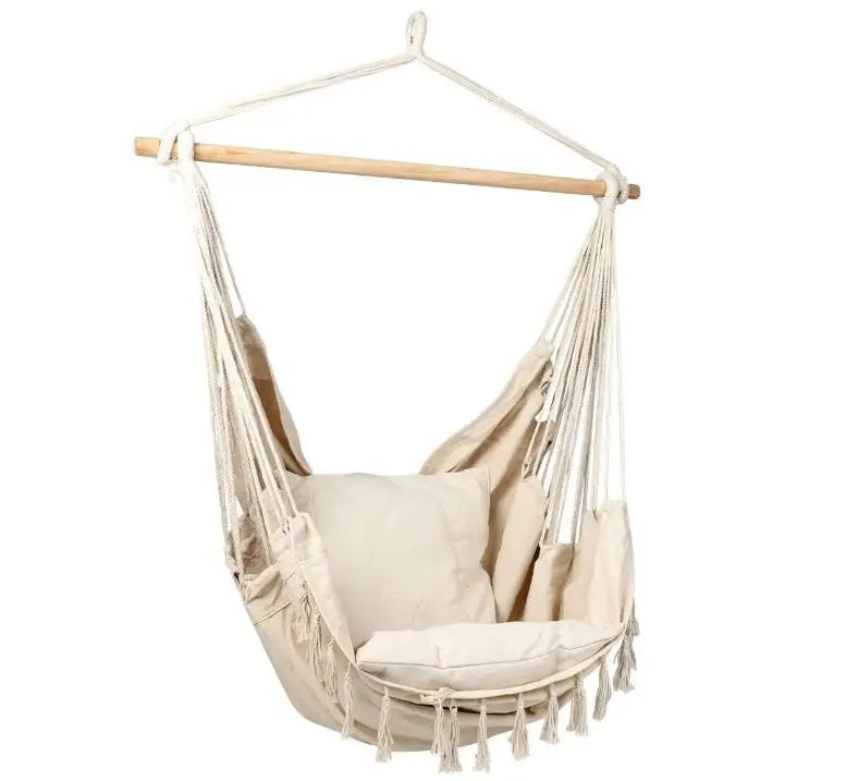 Modern Outdoor Pure Cotton Folding Solid Macrame Hanging Chair