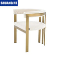 European Style Velvet Back Armchair Stainless Steel Frame Dining Room Chairs Restaurant Chair for Home Hotel Furniture