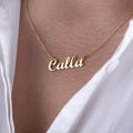 Personalized 925 Sterling Silver Necklace with Gold Plating Women's Fashionable Custom Name Alphabet and Diamond Chain Jewelry