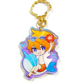 Kuien Wholesale Custom Printed Acrylic Epoxy Translucent Rainbow Hologram Anime Plastic Keychain Charms