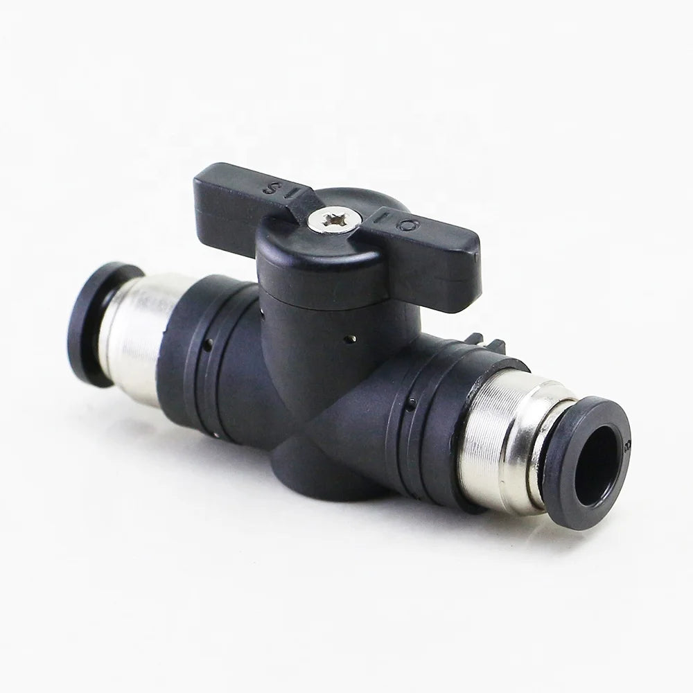 4 6 8 10 12 14 16 mm Manual Control Valve 2 Way Straight One Touch Air Fitting Pneumatic on Off  Switch Manual Ball Valve