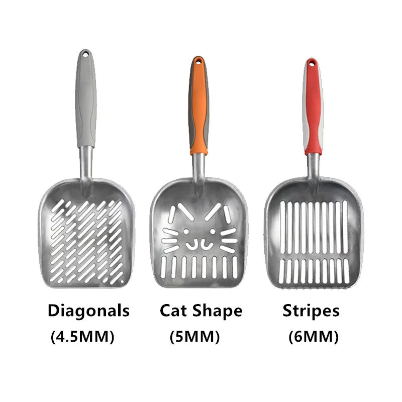 Aluminum  Stainless Steel Flat Litter Scoop Cat Waste Clean Tool Kitten Sand Waste Scooper Shovel Durable for Pet Cat Scoop