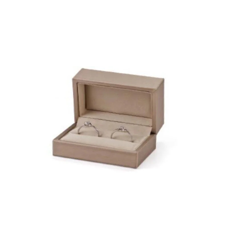 Customized Luxury PU Two Ring Box 7.5x5x4.5cm Paper Packaging