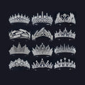 Wholesale Women Ladies Party Christmas Pageant Rhinestone Tiara Crown Luxury Silver Princess Metal Crowns