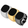 Yiwu Trendy Stainless Steel Geometric Square Ring 16MM Personalized Signet Ring for Men