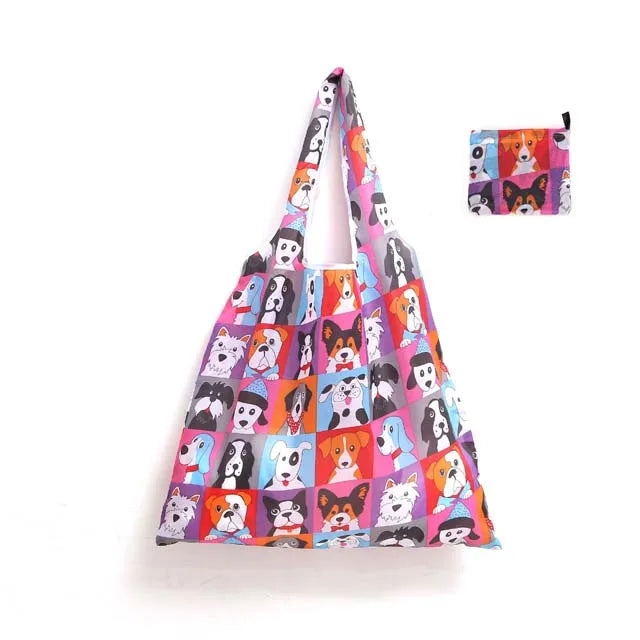 Top Seller Wholesale 190D Washable Polyester Grocery Bags Foldable Reusable Shopping Bags With Pouch