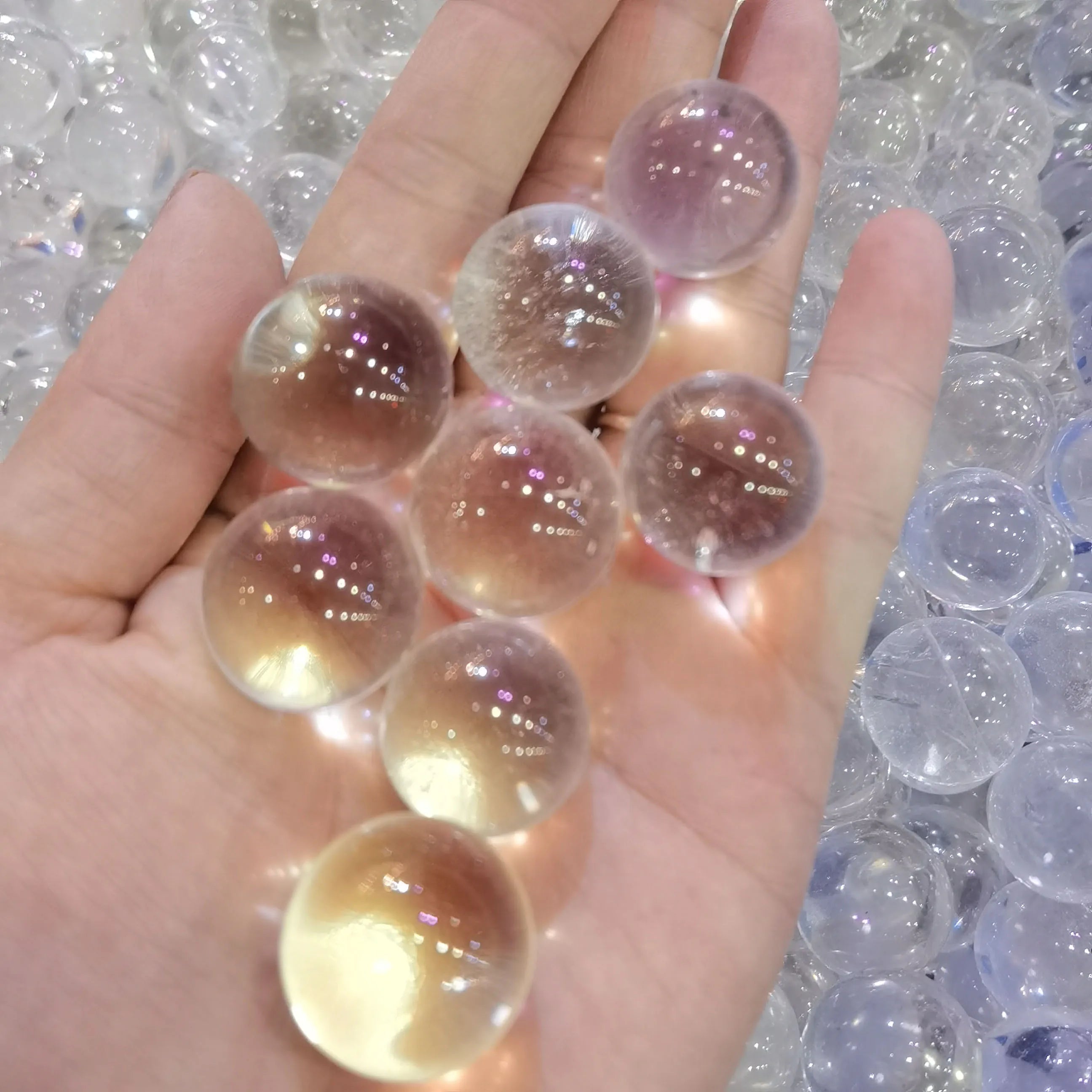 23mm High Quality Natural Crystal Stone Home Decor clear Quartz Crystal Bead for Jewelry Making