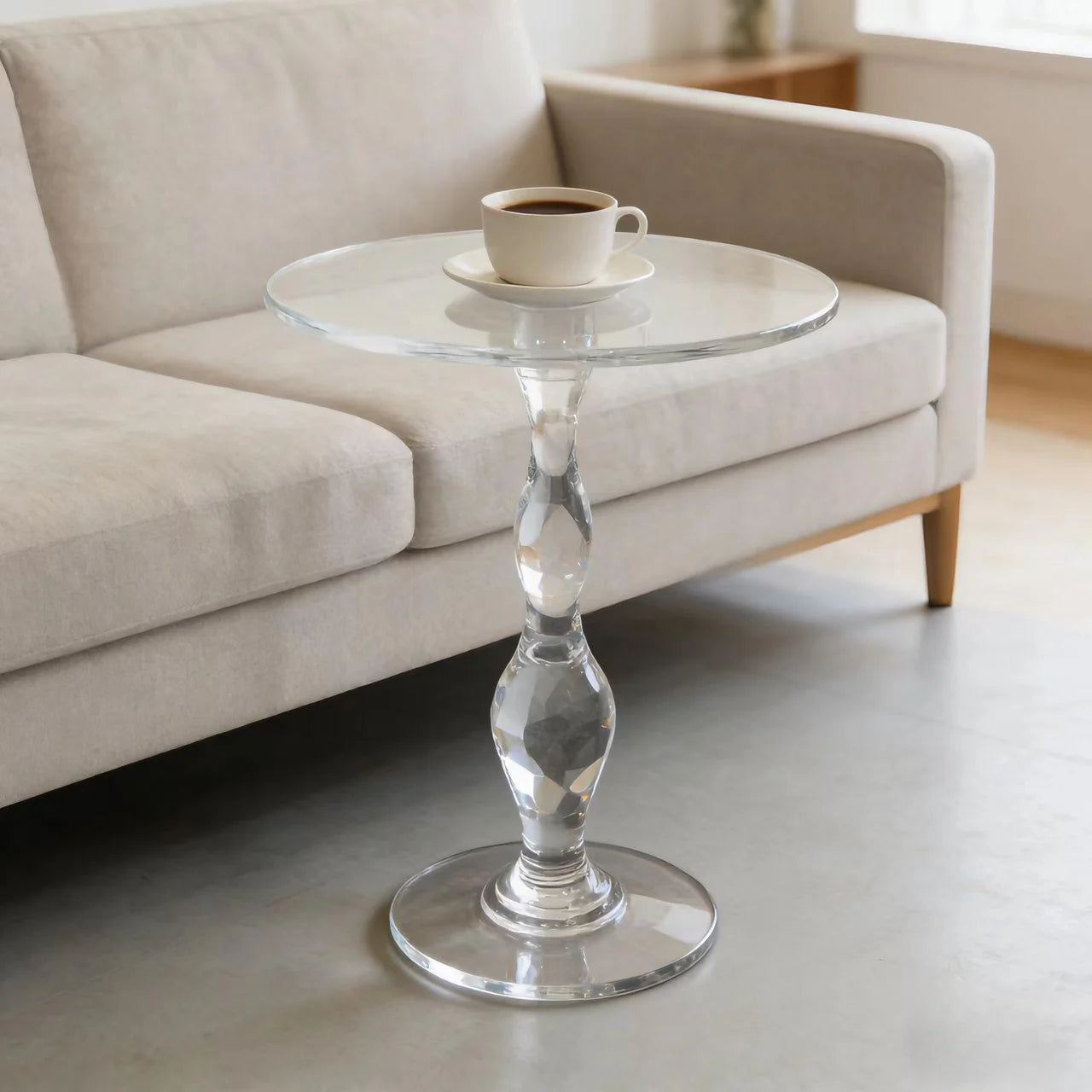 Modern Acrylic Small Coffee & Tea Table with Metal Book & Magazine Shelf Colorful Creativity for Office & Living Room Furniture