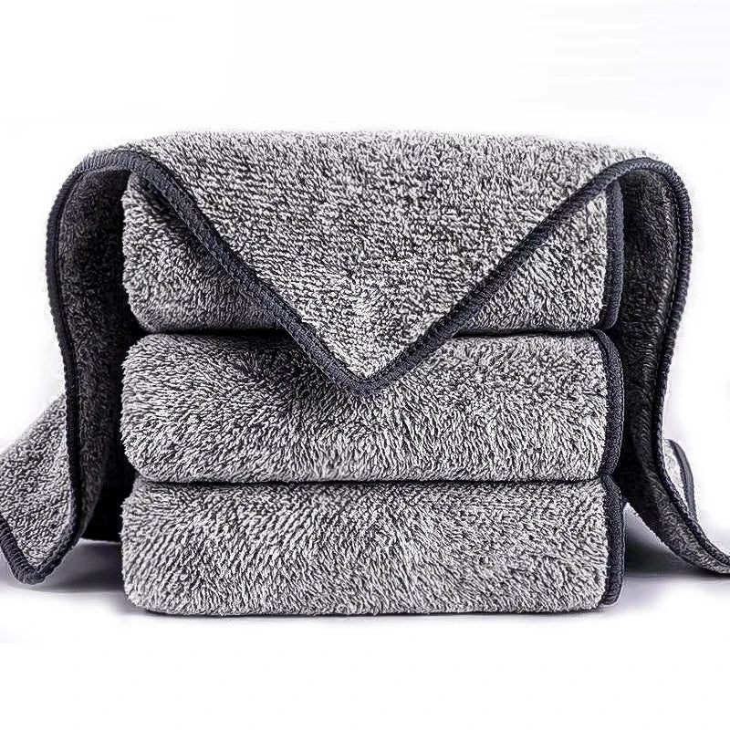 Oerjia Super Soft 300gsm Bamboo Charcoal Fiber Dish Cloths Quick Drying Odorless Kitchen Towels Plain Style Square Rags Custom