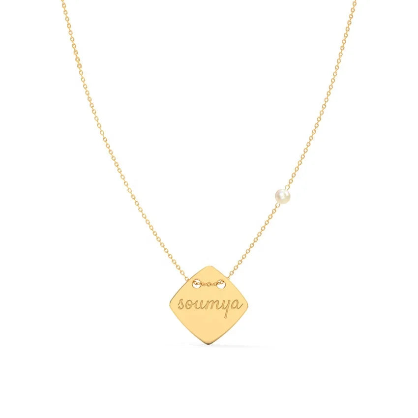 LOZRUNVE Sterling Silver 925 Gold Plated Vermeil Custom Engraved Name Personalised Necklace