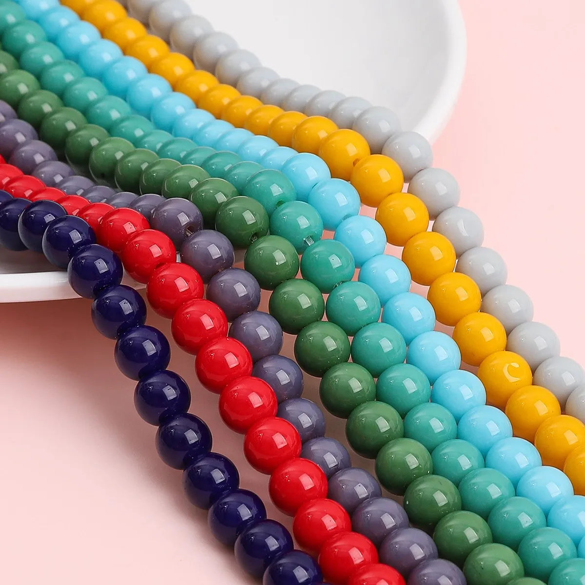 Wholesale DIY Accessory pink Green Blue Red Yellow White Black Purple Mix Color 10mm Tiny Glass Bead