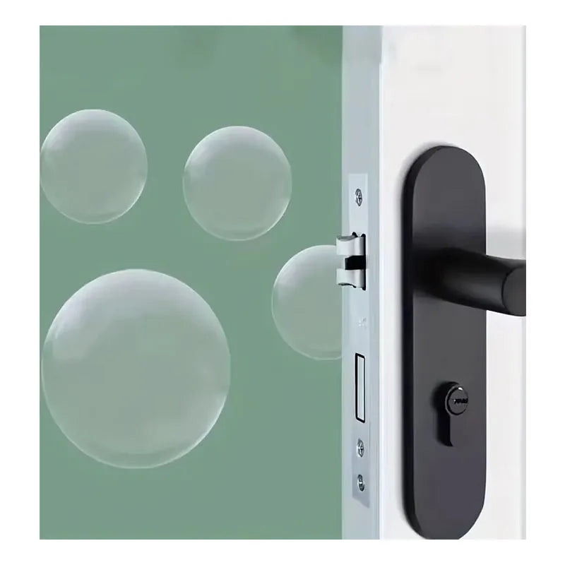 6 Pcs Door Stoppers Wall Protector Reusable Self Adhesive Door Knobs Wall Clear Round Silicone Door Handle Bumper