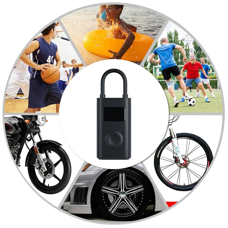 New Image Mi Electric Inflator Pump Portable Digital Tire Pressure Detection for Bicycle Disc Lock Bike Spare Parts