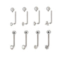 GZN ASTM F136 Titanium Body Piercing 14G Jewelry CZ&Opal Disc and Ball Internally Threaded Micro Navel Ring Christina Bar