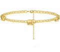 Statement Low MOQ Gold Box Chain Elephant Anklets for Women