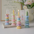 Creative Colorful Handmade Long 3D Multiple Stacked Movable Geometric Shape Scented Candle Jenga Aromatherapy Ornament Candles