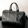 Large Capacity Vintage PU Woven Tote Duffle Gym Bag for Unisex Waterproof Outdoor Travel Zipper Closure Customizable Color Logo