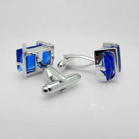 Custom Men Metal Brass Luxurious Fashion Zircon Crystal Cufflinks for Man