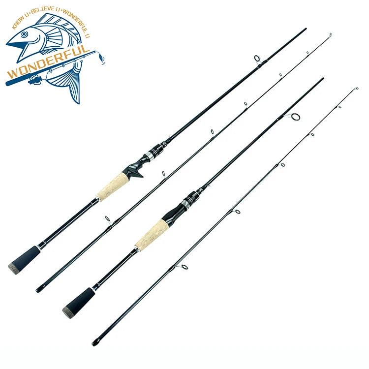 1.8m 2.1m 2.4m 2 Section Ml Carbon Pike Bass Casting Spinning Lure Fishing Rod