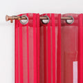 Lightweight Red Striped Pattern Sheer Tulle Curtains for Bedroom Fancy Window Decor Living Room Drapes
