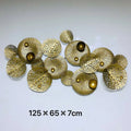 Gold Wrought Iron Metal Wall Trim Art Deco Style Lotus Leaf Decorative Wall Art for Living Room Office Hotel-Hanging Design